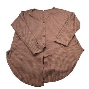 Unbranded Women's Size Small Tunic Sweater Button Front Brown Preowned